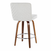 Lumi Source Henry contemporary counter stool set with swivel, round footrest, and fixed height design, shown in a modern interior setting.