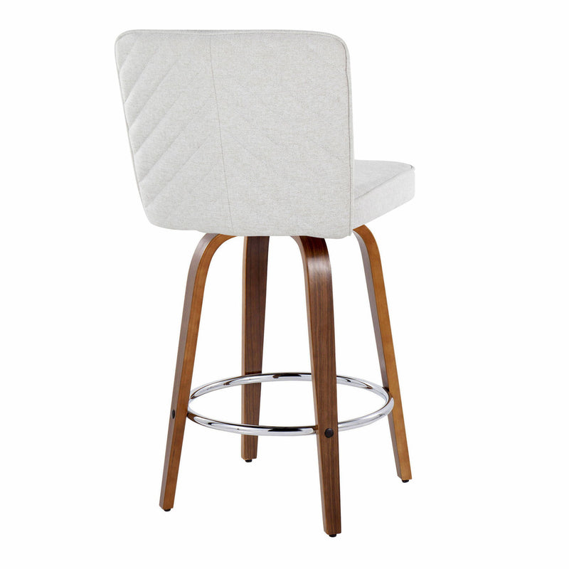Lumi Source Henry contemporary counter stool set with swivel, round footrest, and fixed height design, shown in a modern interior setting.