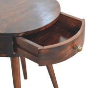 Circular Shaped Bedside Table - Walnut - R&R Furniture Gallery (Fountain Valley, CA)