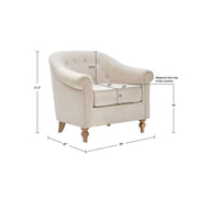 Fayette - Tufted Accent Arm Chair - Cream - R&R Furniture Gallery (Fountain Valley, CA)