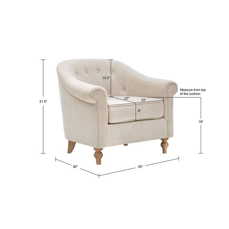 Fayette - Tufted Accent Arm Chair - Cream - R&R Furniture Gallery (Fountain Valley, CA)