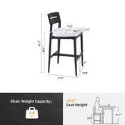 Set of two Life Outside modern outdoor bar stools with backrests and footrests, featuring sleek design and durable metal frames.