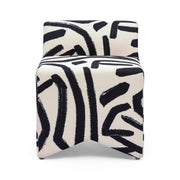 Pippa - Brushstroke Print Stool - Black / White - R&R Furniture Gallery (Fountain Valley, CA)