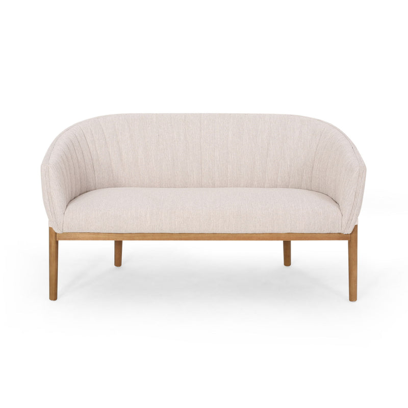 Mid Century Modern Loveseat With Channel Stitched Backrest - R&R Furniture Gallery (Fountain Valley, CA)