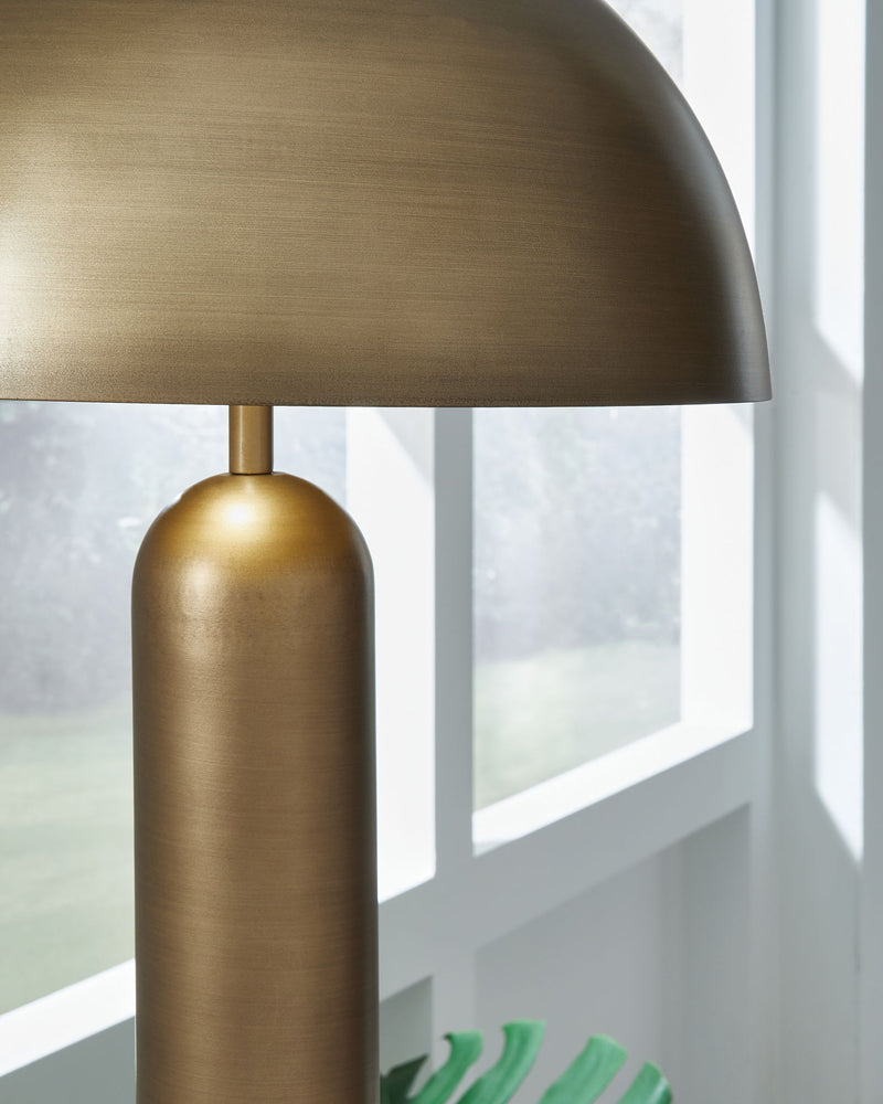 Signature Design by Ashley Wendfield metal floor lamp with a sleek, modern design and a tall, sturdy base.