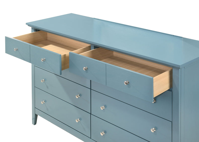 Elegant Glory Furniture dresser with sleek design, six drawers, and modern wooden finish for stylish bedroom or living room storage.