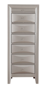 Glory Furniture Marilla 7 Drawer Lingerie Chest with wooden finish and sleek design, featuring six visible drawers for storage.