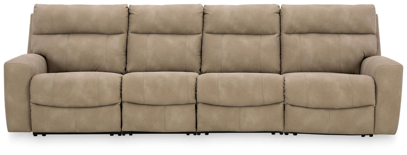 Signature Design by Ashley Next-Gen Durapella reclining sectional with plush cushions and modern design in a living room setting.