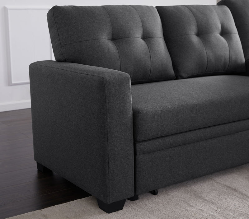Upholstered Pull Out Sectional Sofa With Chaise - R&R Furniture Gallery (Fountain Valley, CA)