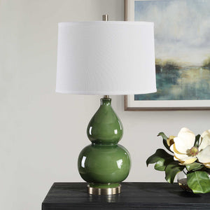 Ceramic Table Lamp - Dark Green
