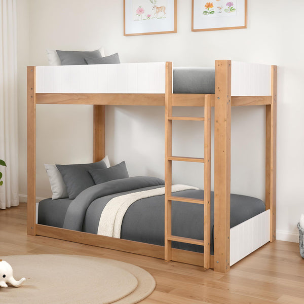 Terri - Twin/Twin Bunk Bed, White/Natural
