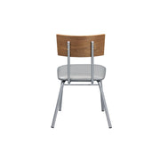 Jurgen - Side Chair (Set of 2) - Gray Synthetic Leather, Oak & Silver - R&R Furniture Gallery (Fountain Valley, CA)