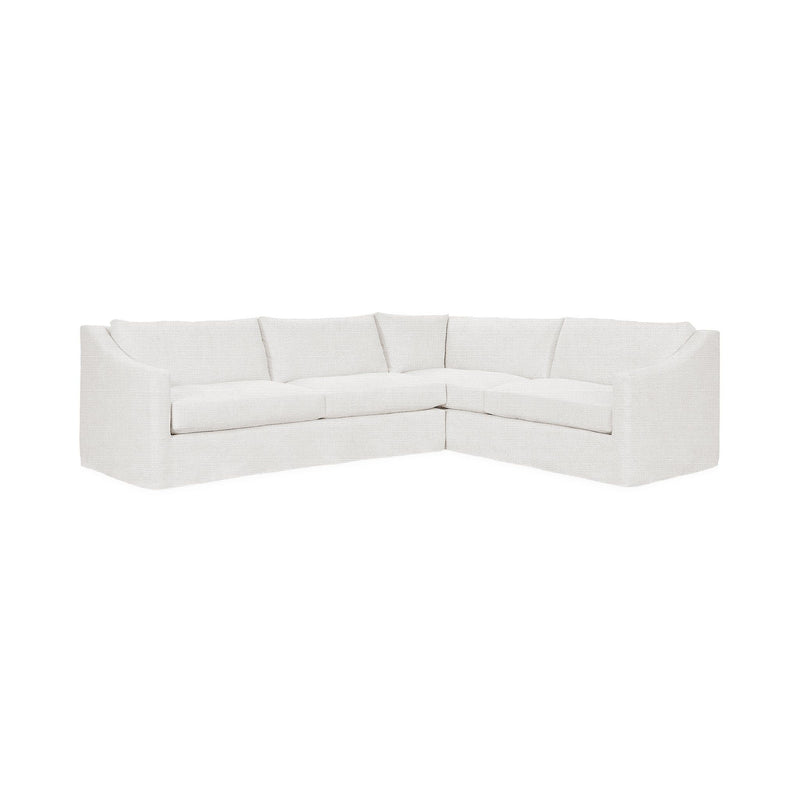 Classic Home Kipton upholstered corner sectional in a neutral fabric with plush cushions and modern design.