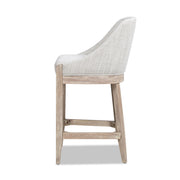Newport - Coastal Curved Back Upholstered Counter Stool - Two Tone Neutral Gray - R&R Furniture Gallery (Fountain Valley, CA)