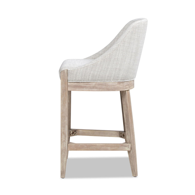 Newport - Coastal Curved Back Upholstered Counter Stool - Two Tone Neutral Gray - R&R Furniture Gallery (Fountain Valley, CA)
