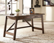 Baldridge - Home Office Large Leg Desk - Rustic Brown - R&R Furniture Gallery (Fountain Valley, CA)