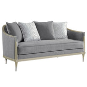 Fernando - Loveseat With 4 Pillows - Gray Chenille & Champagne - R&R Furniture Gallery (Fountain Valley, CA)
