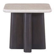 Jacory - End Table With Bottocino Marble Top - Beige / Espresso - R&R Furniture Gallery (Fountain Valley, CA)