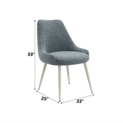 Laela - Side Chair (Set of 2) - Light Blue Boucle & White - R&R Furniture Gallery (Fountain Valley, CA)