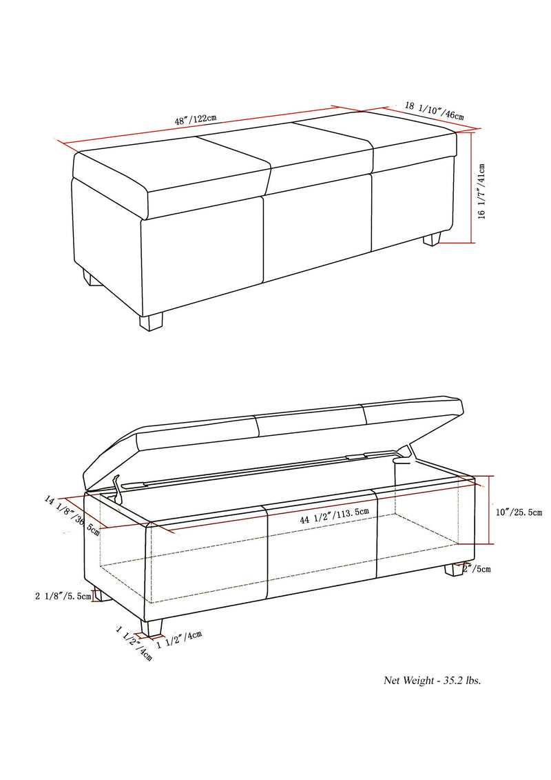Avalon - Multifunctional Storage Ottoman Bench - R&R Furniture Gallery (Fountain Valley, CA)