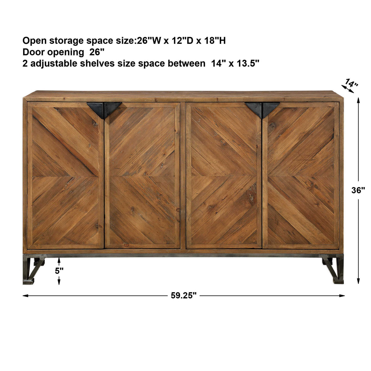 Lucas - Sideboard - Black / Woodtone