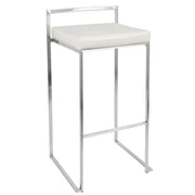 Lumi Source Fuji contemporary stackable barstool with sleek modern design, featuring a cushioned seat and metal frame.