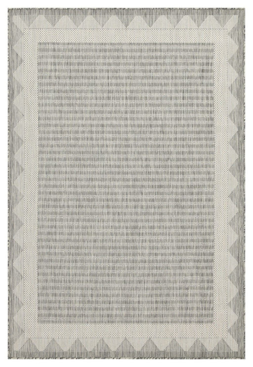 Sunshine - 5'3" X 7'3" Indoor & Outdoor Area Rug - Silver - Polypropylene - R&R Furniture Gallery (Fountain Valley, CA)