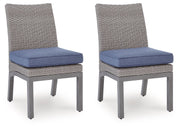Half Moon Beach - Side Chair With Cushion (Set of 2) - Blue / Gray - R&R Furniture Gallery (Fountain Valley, CA)