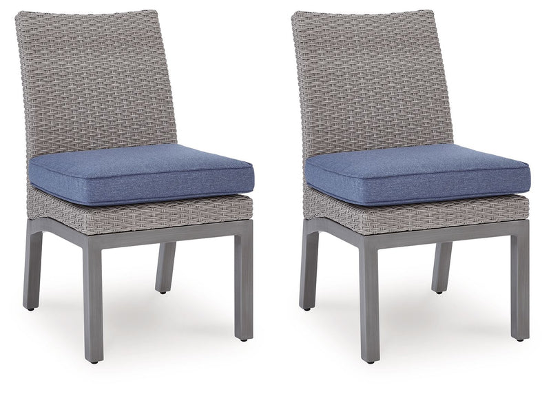 Half Moon Beach - Side Chair With Cushion (Set of 2) - Blue / Gray - R&R Furniture Gallery (Fountain Valley, CA)