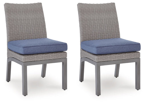 Half Moon Beach - Side Chair With Cushion (Set of 2) - Blue / Gray - R&R Furniture Gallery (Fountain Valley, CA)