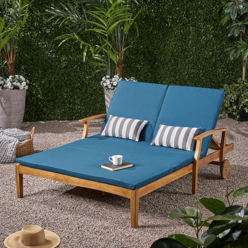 Etherealize - Outdoor Adjustable Double Chaise Lounge With Water Resistant Cushions - R&R Furniture Gallery (Fountain Valley, CA)