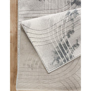 Geometrix - 5'3" X 7'3" Area Rug / Geometric 3D Effect - Ivory / Gray - R&R Furniture Gallery (Fountain Valley, CA)