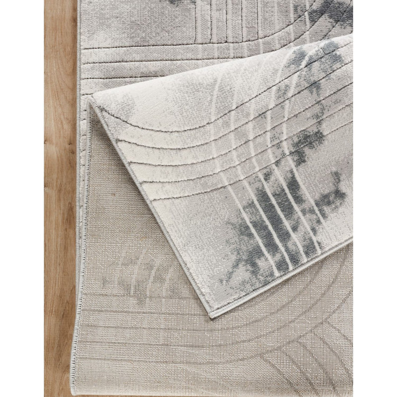 Geometrix - 5'3" X 7'3" Area Rug / Geometric 3D Effect - Ivory / Gray - R&R Furniture Gallery (Fountain Valley, CA)
