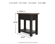 Tyler Creek - Chair Side End Table - Black / Gray - R&R Furniture Gallery (Fountain Valley, CA)