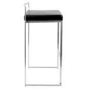 Lumi Source Fuji contemporary stackable barstool set with sleek design, featuring black seats and wooden legs, perfect for modern interiors.
