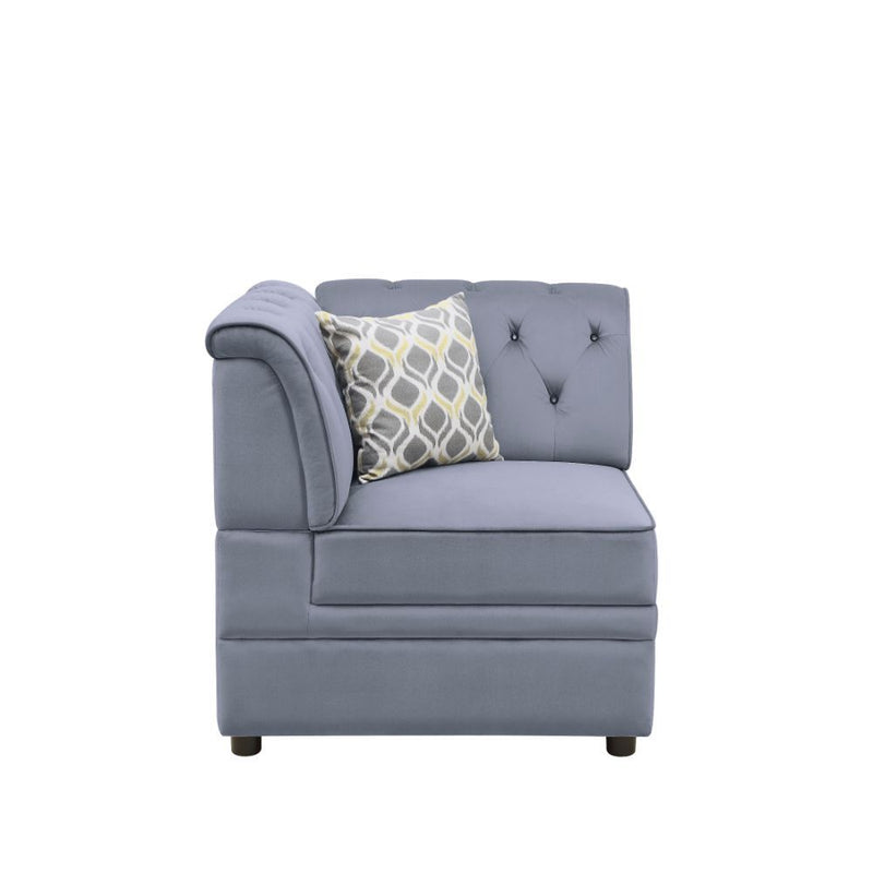 Bois II - Modular Wedge - Gray Velvet - R&R Furniture Gallery (Fountain Valley, CA)