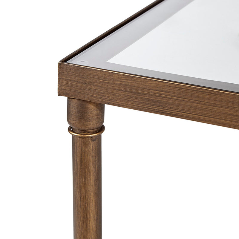 Metal Rectangle Coffee Table With Tempered Glass Top - Bronze - R&R Furniture Gallery (Fountain Valley, CA)