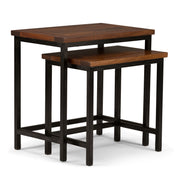 Skyler - 2 Piece Nesting Side Table - Dark Cognac Brown - R&R Furniture Gallery (Fountain Valley, CA)