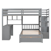 Bunk Bed With Desk, Drawers And Shelves - R&R Furniture Gallery (Fountain Valley, CA)