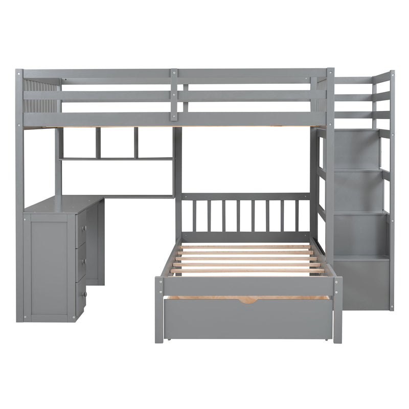 Bunk Bed With Desk, Drawers And Shelves - R&R Furniture Gallery (Fountain Valley, CA)