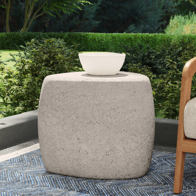 Britney - Outdoor End Table - Light Gray - R&R Furniture Gallery (Fountain Valley, CA)