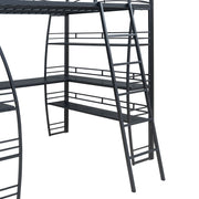 Loft Bed With 4 Layers Of Shelves And L-Shaped Desk, Stylish Metal Frame Bed With A Set Of Sockets, USB Ports And And Wireless Charging - R&R Furniture Gallery (Fountain Valley, CA)