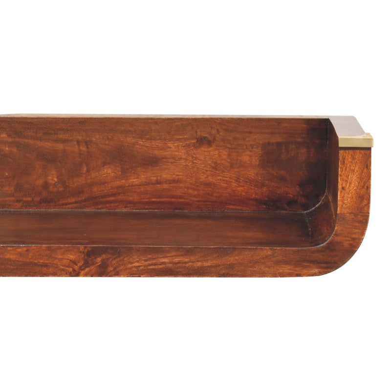 Indira - Floating Console Table - Walnut - R&R Furniture Gallery (Fountain Valley, CA)