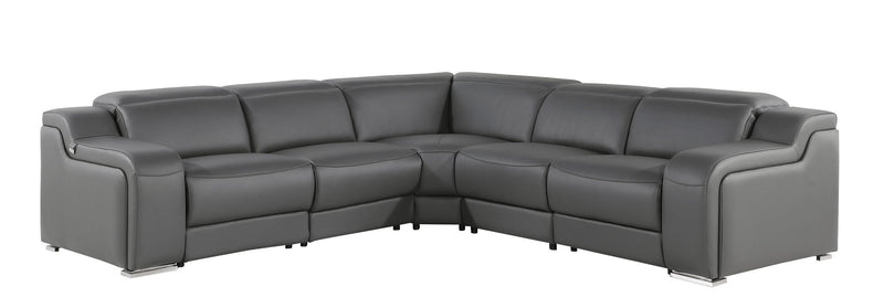 1116 - Power Reclining Italian Leather Sectional - R&R Furniture Gallery (Fountain Valley, CA)