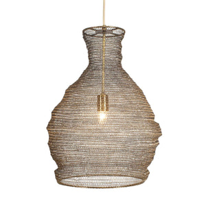 Murmur - Woven Brass 1 Light Pendant - Brass