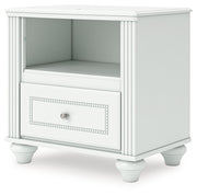 Kozlani - One Drawer Night Stand - White - R&R Furniture Gallery (Fountain Valley, CA)