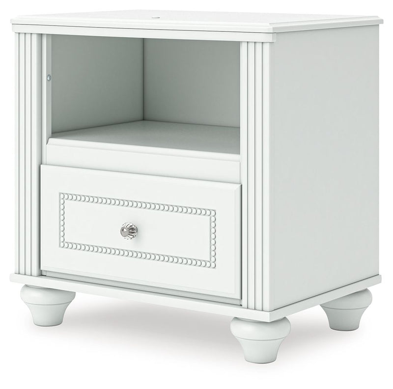 Kozlani - One Drawer Night Stand - White - R&R Furniture Gallery (Fountain Valley, CA)