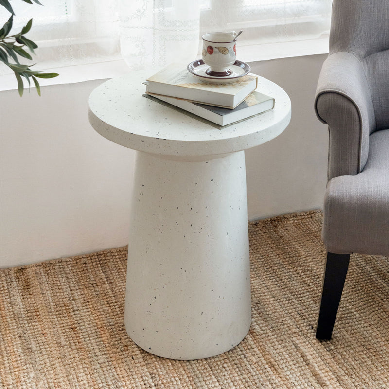 Terrazzo - Outdoor Side Table - White - R&R Furniture Gallery (Fountain Valley, CA)