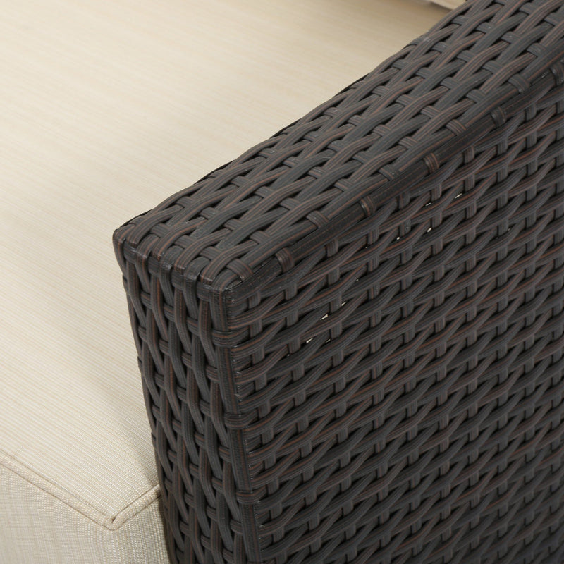 Antibes - 4 Pieces Wicker Chat Set - Brown / Beige - R&R Furniture Gallery (Fountain Valley, CA)