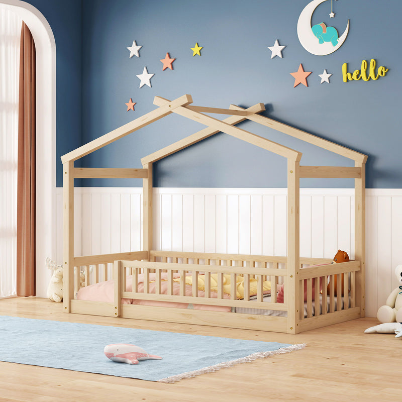 Bed House Bed Frame With Fence - R&R Furniture Gallery (Fountain Valley, CA)
